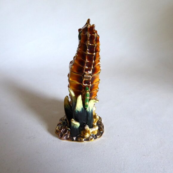 RUCINNI ENAMELED BEJEWELED SEAHORSE OCEAN TRINKET BOX (NEW IN BOX) - Picture 6 of 9